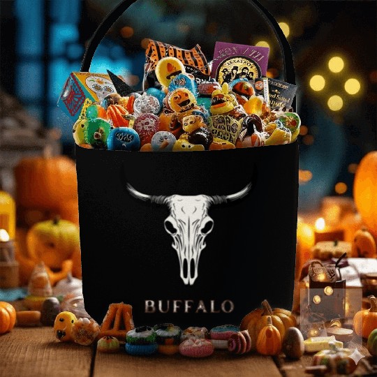 Buffalo Skull Art Fabric Baskets