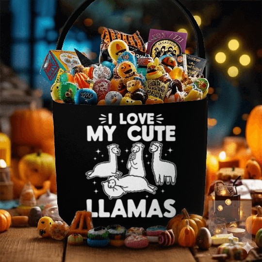 Llama Lover Alpaca Lover - I love my cute Llamas Fabric Baskets