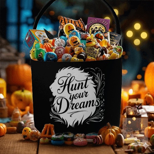 Motivational Typography with Lion Illustration Fabric Baskets