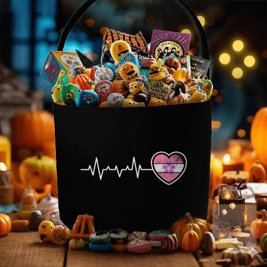 Lesbian Heartbeat Violet Flower Vintage Look Pride Fabric Baskets