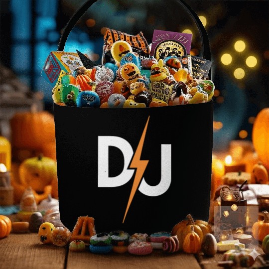 DJ Lightning Bolt – High-Energy Music Lover Logo Fabric Baskets