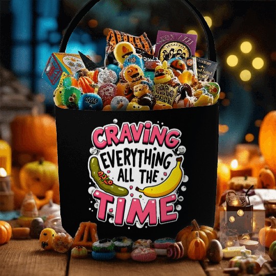 Pregnancy Cravings Funny Maternity Food Baby Bump Fabric Baskets