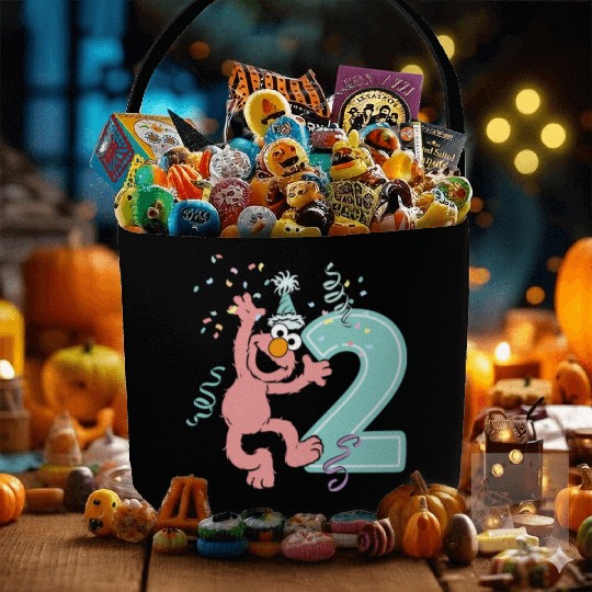 Sesame Street Birthday Design With Elmo Two Years Fabric Baskets