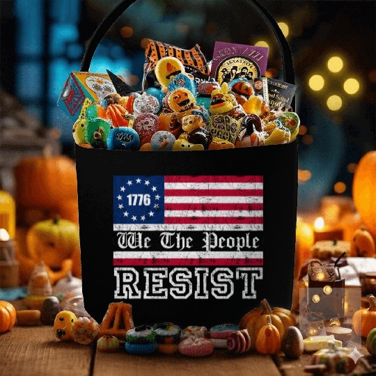 1776 Resist Trump Protest Anti Political US Fla Fabric Baskets