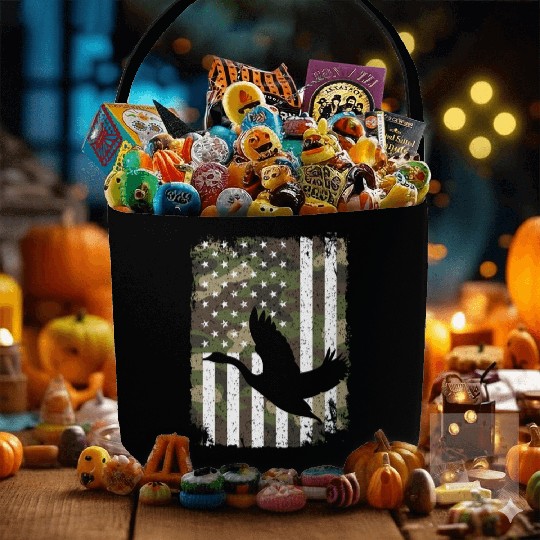 Goose Hunting Camo US Flag For Hunter Camouflage Fabric Baskets