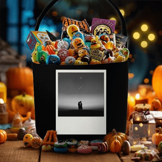 Starry Night Embrace Couple Polaroid Fabric Baskets