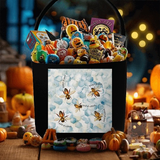 Bumble bee be kind of a bitch funny bug insect Fabric Baskets