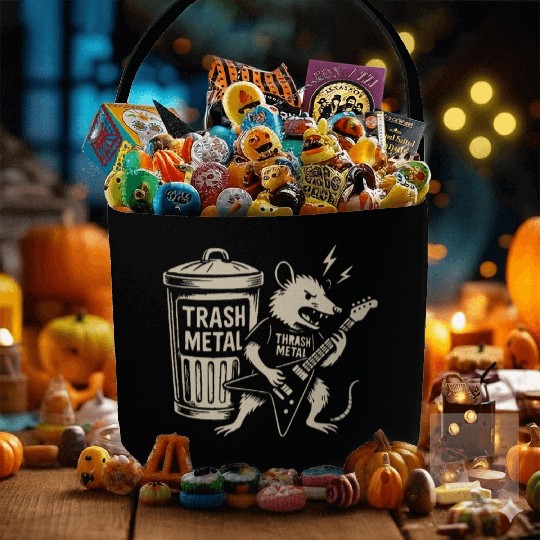 Guitar thrash metal trash metal opossum funny Fabric Baskets