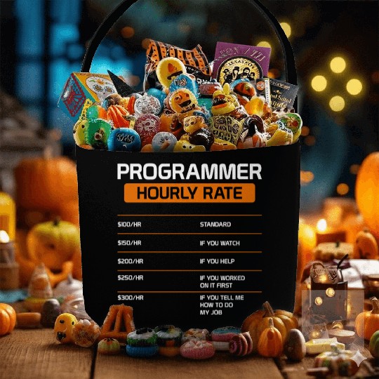 Programmer Hourly Rate Funny Computer Science Fabric Baskets