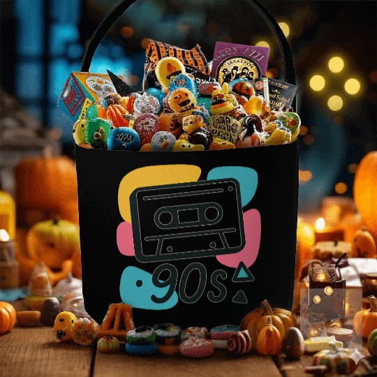 Name: Colorful 90s Cassette Tape Design Fabric Baskets