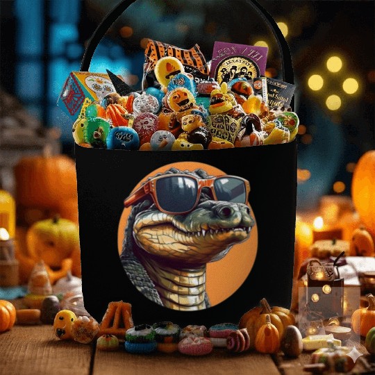 Stylish Alligator Fabric Baskets with Circle Design