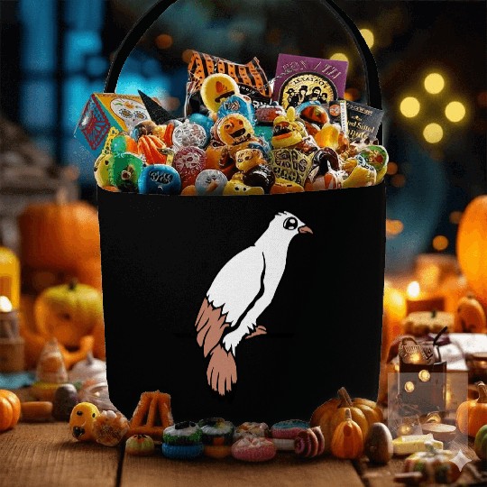 Bird raven dove sitting cable hawk eagle birdie Fabric Baskets