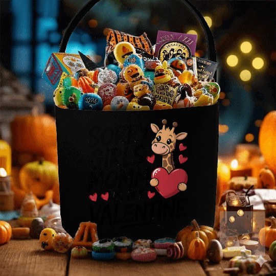 Mommy Is My Valentine – Cute Giraffe Fabric Baskets