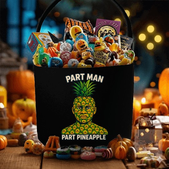 Part Man Part Pineapple Visual Puns Fabric Baskets