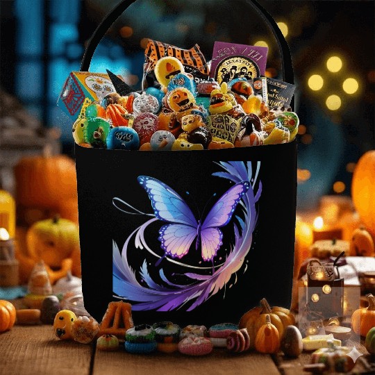 Spectrum Wings – Abstract Floral Butterfly Design Fabric Baskets