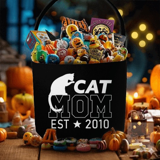Cat Mom Since 2010 | Cat Lover gift Fabric Baskets