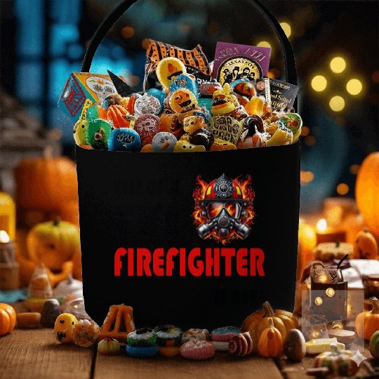 Keep Calm – The Firefighter is Here Fabric Baskets