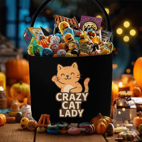 Crazy Cat Lady – Cute Cat Lover Design Fabric Baskets