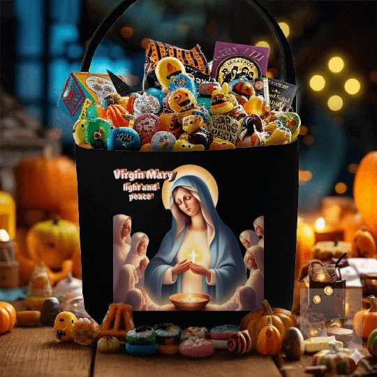 Virgin Mary, light and peace Fabric Baskets