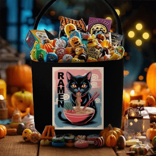 Ramen Cat Japanese Style Fabric Baskets