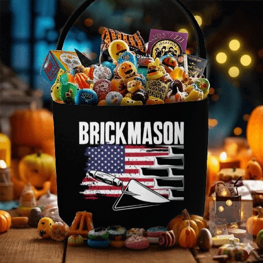 Bricklayer Brickmason American Pride Fabric Baskets