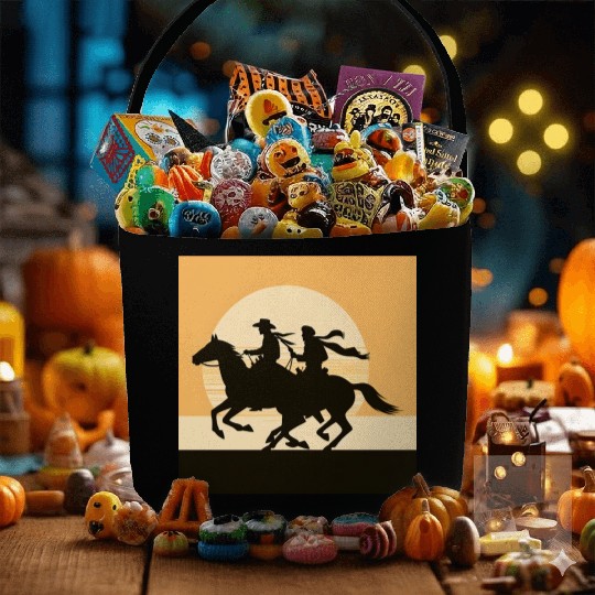 Wild West Cowboy Sunset Ride Fabric Baskets