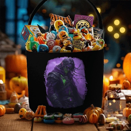 Dark Elf with Poison Magic and Purple Shadow Power Fabric Baskets