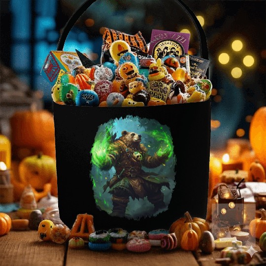 Forest Guardian Channeling Mystic Nature Magic Fabric Baskets