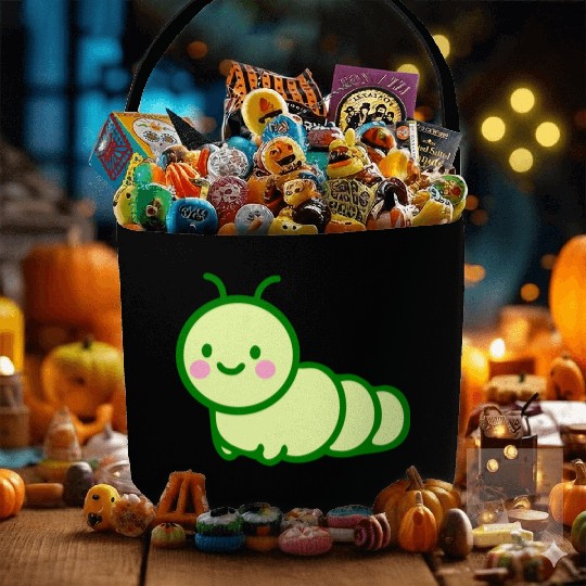 Cute Green Caterpillar- Adorable Insect Lover Fabric Baskets