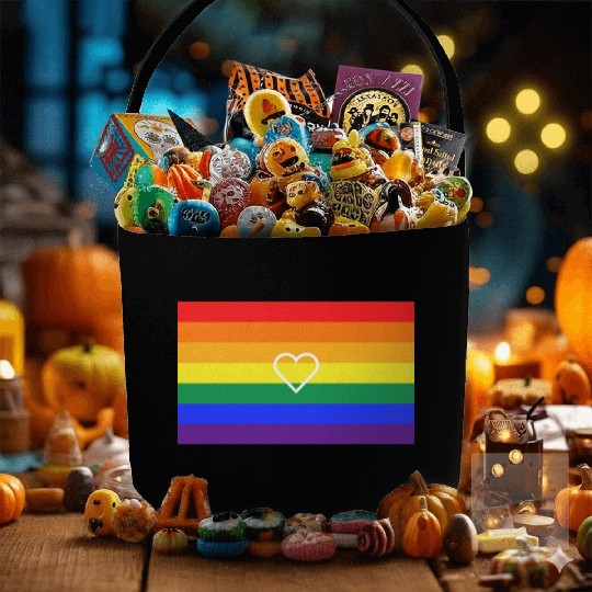 Rainbow Heart Pride Flag Fabric Baskets