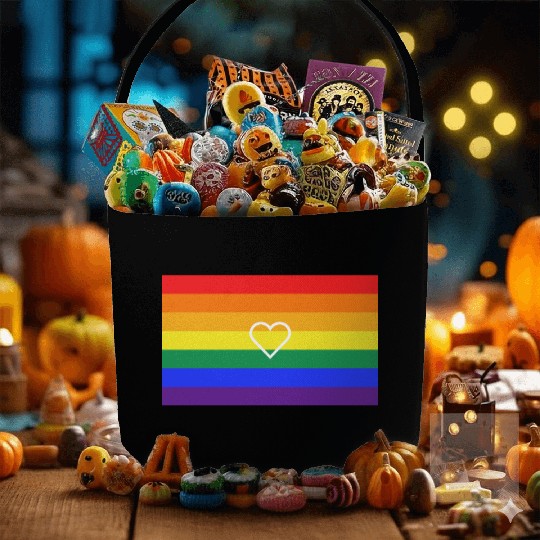 Rainbow Heart Pride Flag Fabric Baskets