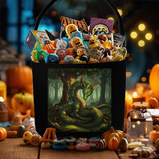 Enchanted Forest Serpent Design Fabric Baskets