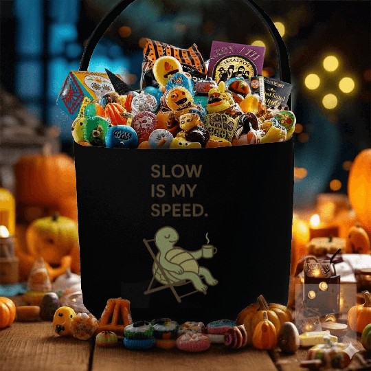 Slow Is My Speed – Relaxed Turtle Chill Life Quote Fabric Baskets