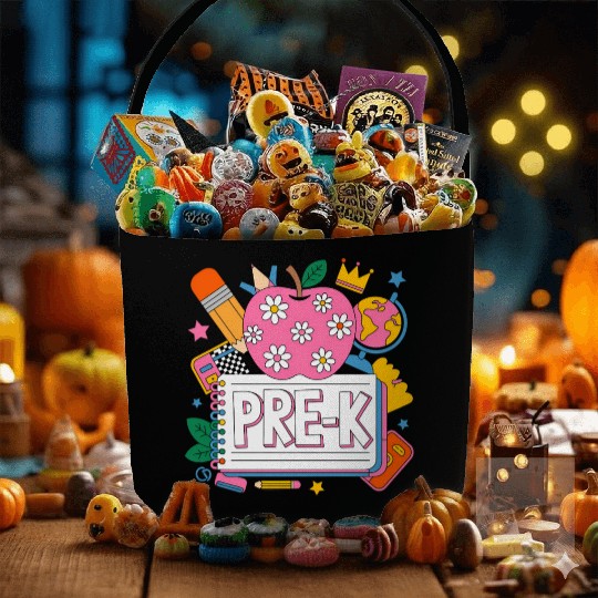 Pre K Teacher Back To School Apple Notebook Fabric Baskets