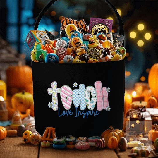 Preppy Teacher Teach Love Inspire Fabric Baskets