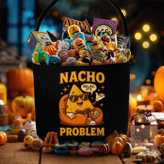 Funny Nacho Pun – Relaxed & Cheesy Vibes Fabric Baskets