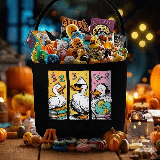 Bruh We Back Silly Goose Back to School Fabric Baskets