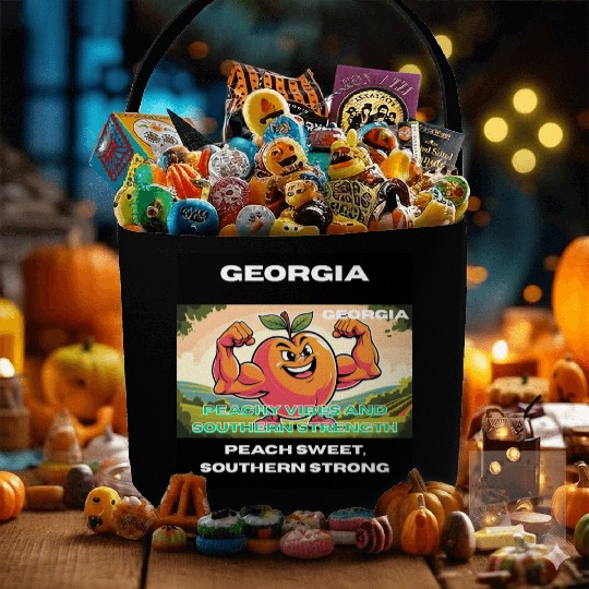 Georgia Peach State Art Fabric Baskets