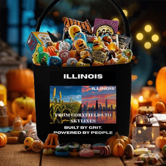 Illinois Midwest Mosaic Art Fabric Baskets