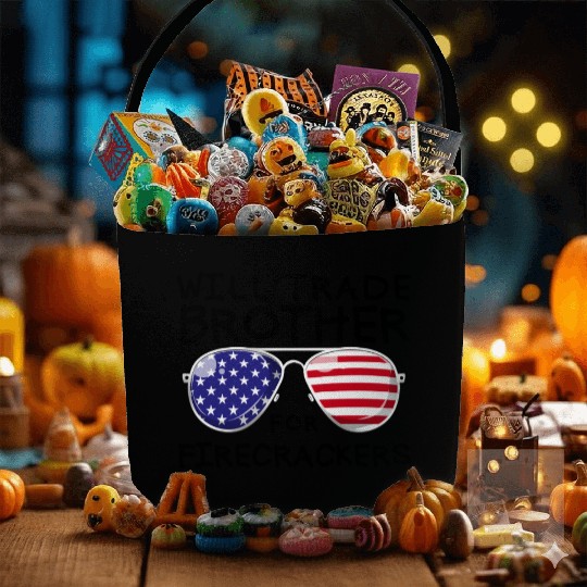 Will Trade Brother For Fireworks Kids 4th Of July Fabric Baskets