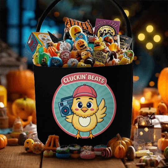 Cluckin Beats Chicken Hip Hop Retro 90s. Fabric Baskets