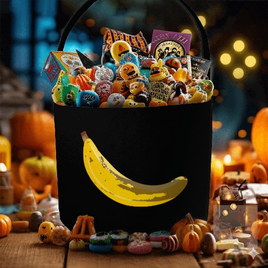 Overripe Banana with Brown Spots Illustration Fabric Baskets