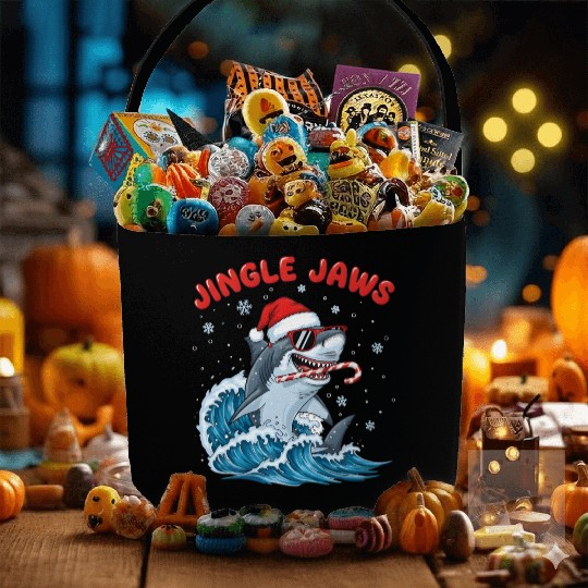 Jingle Jaws – Christmas Holiday with Bite Design Fabric Baskets
