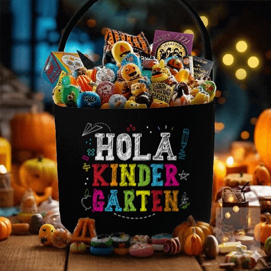 Hola Kindergarten Spanish Teacher Back to School Fabric Baskets