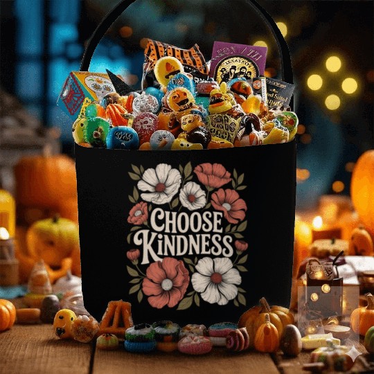 Choose Kindness Boho Flower Vintage Positivity Fabric Baskets