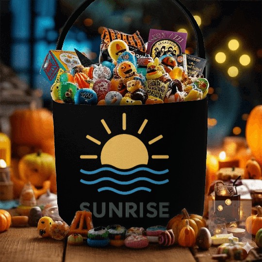 Elegant Sunrise Ocean Scene Design Fabric Baskets