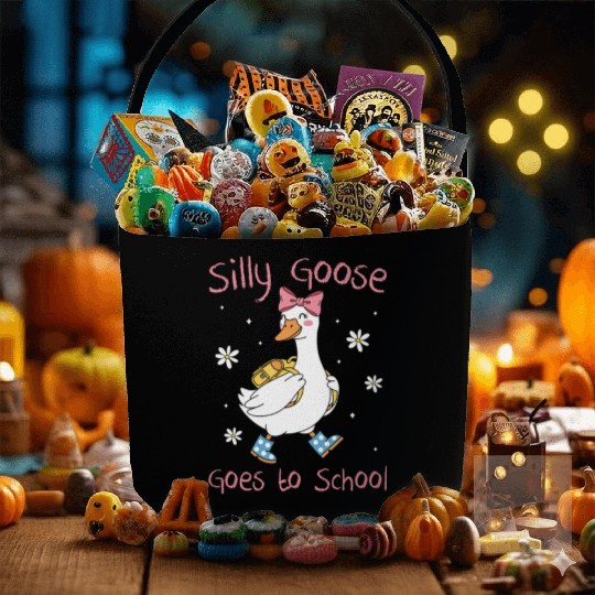 Silly Goose Back to School Funny Fabric Baskets