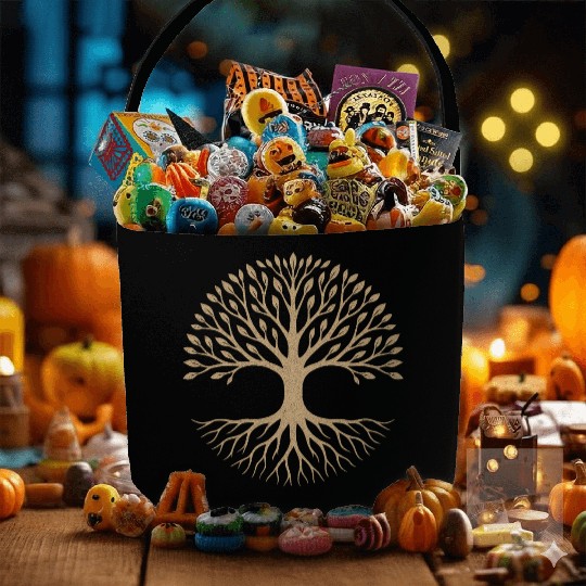 Elegant Tree of Life Symbol Design Fabric Baskets