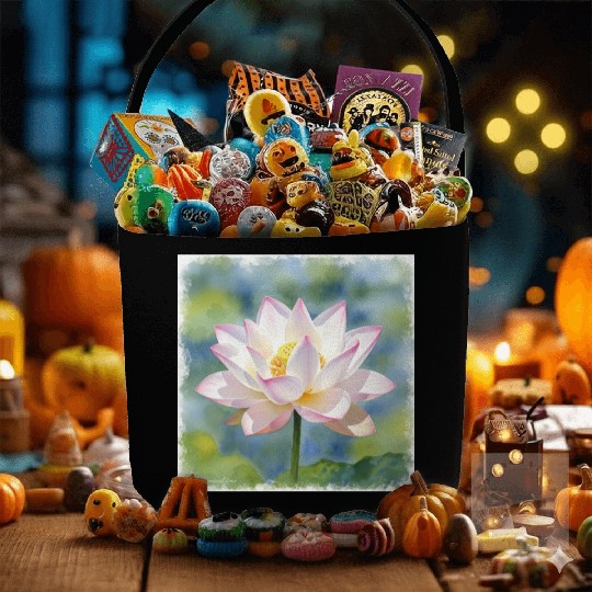 Serene Water Lily Floral Print Fabric Baskets