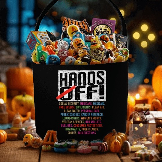 Hands Off My Social Security Protection Fabric Baskets